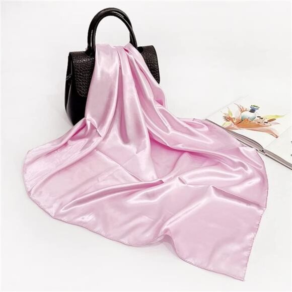 Square Satin Head Scarf - Pink - Picture 1 of 6